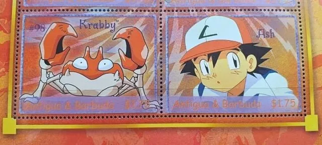 Briefmarken Thema Cine Antigua Und Barbuda 2001 Pokémon Comics MH 6v.Nuevo 3