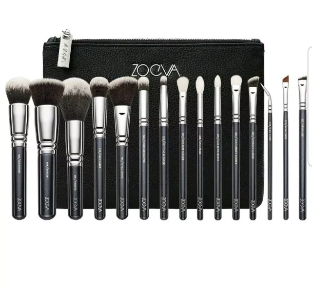 ZOEVA Classic 15 Piece Luxe Complete Brush Set with Clutch
