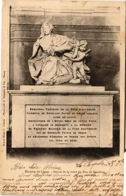 CPA CLUNY Statue de la mére du Duc de Bouillon (649645)
