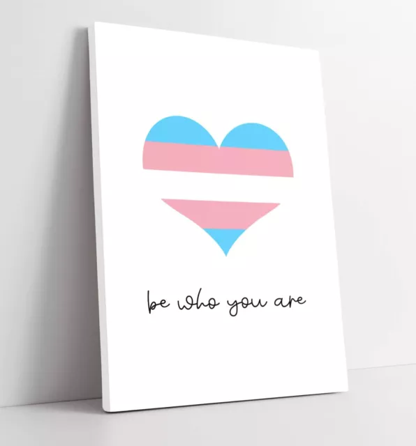 Sei Wer Du Bist Transgender Pride Flagge Herz - Tief Gerahmter Leinwandkunstdruck