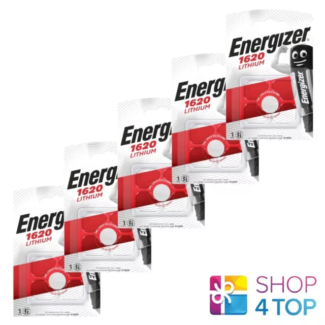 5 Energizer CR1620 Lithium Batteries 3V Coin Cell DL1620 Exp 2029 Neuf