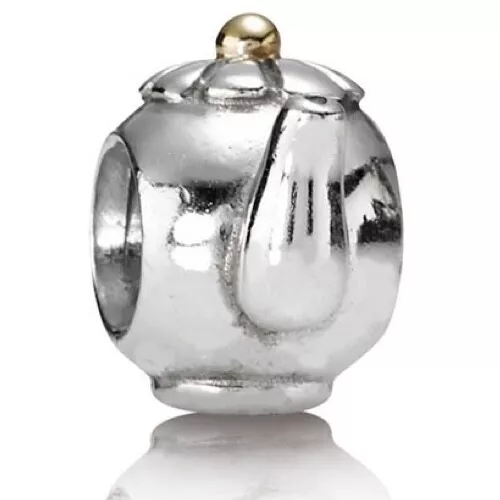 Authentic Pandora Teapot Charm 14K Gold Silver 925 ALE 790250