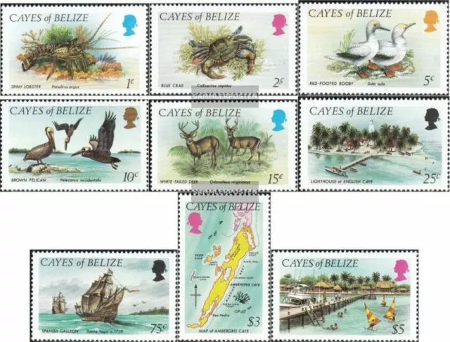 Cayes of Belize 1-9 (kompl.Ausg.) postfrisch 1984 Tiere und Landschaften