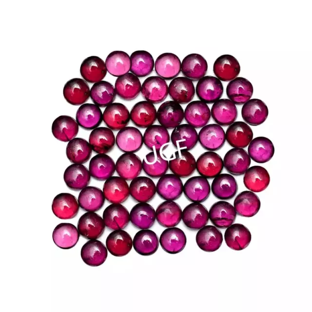 AAA Natural Rhodolite Garnet Size 2X2MM To 10X10M Round Cabochon  Loose Gemstone