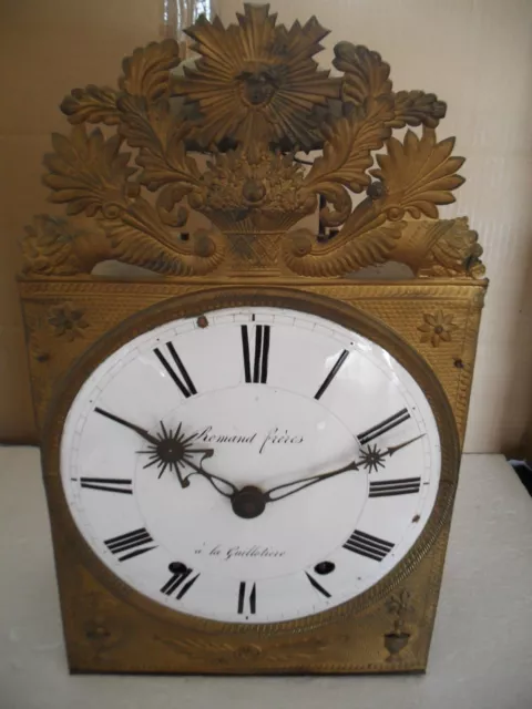 MOUVEMENT HORLOGE PENDULE COMTOISE ROI SOLEIL 19 ème ROMAND FRERE LA GUILLOTIERE