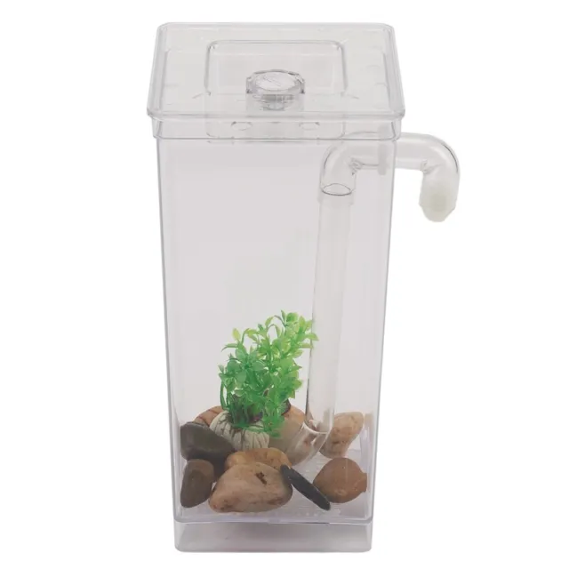 1X(LED Mini Fish Tank Aquarium Self Cleaning Fish Tank Bowl Convenient Desk Aqua
