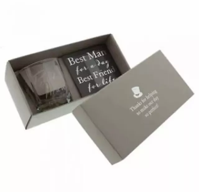 Whisky Glass coaster set Best Man Father of the Bride/Groom Usher Wedding Gift