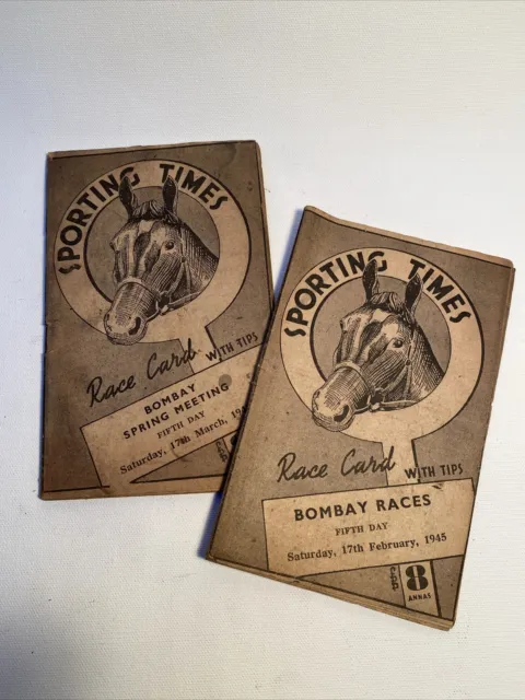 Vintage Horse Racing Booklets Bombay Races Race Card Booklets X2 From 1945