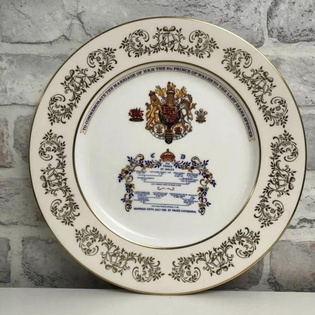 Vintage Aynsley Commemorative Plate For The Marriage of Prince Charles to Diana