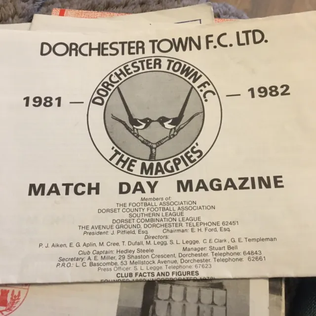 Dorchester Town V Chelmsford City 1981/82 SL