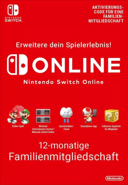 Nintendo Switch Online Familienmitgliedschaft - 12 Monate Nintendo Switch