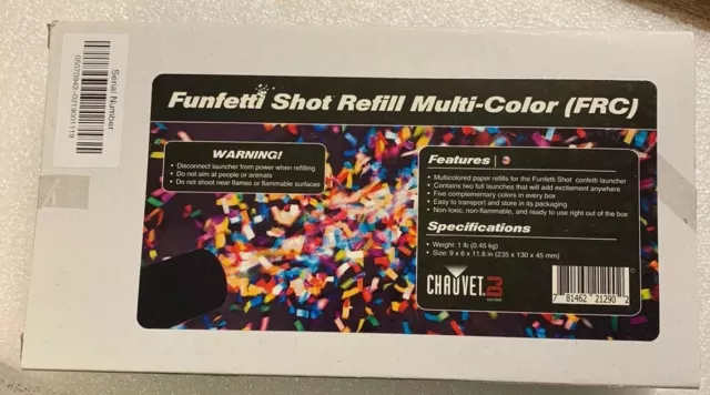 Multicoloured Confetti Refills For Chauvet Funfetti Shot Refill