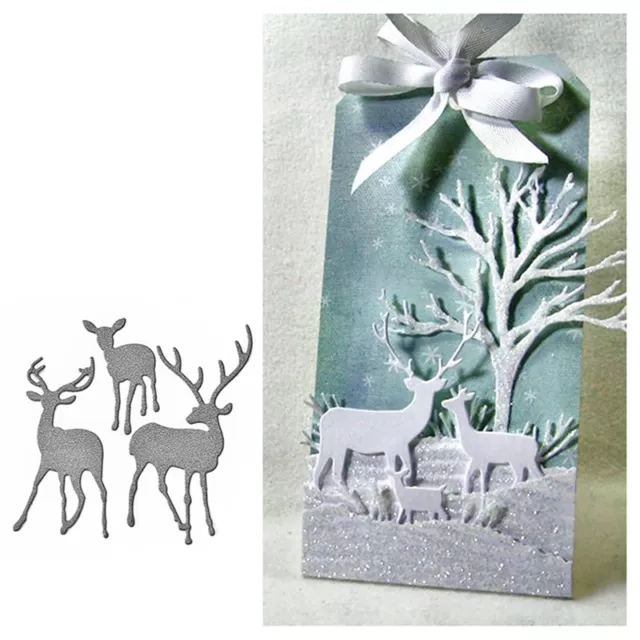 Metal Christmas Deer Cutting Dies New for Scrapbooking DIY Craft Card Making*LN