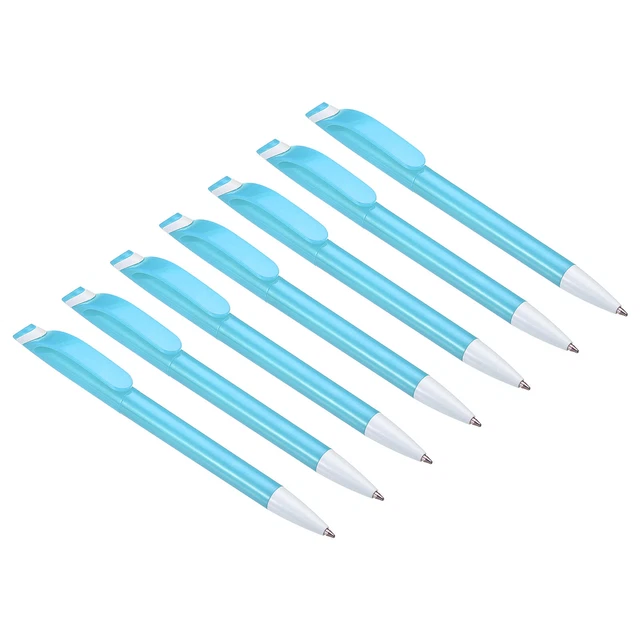 7Pcs Rotary Ballpoint Pens Medium Point 1mm Black Ink Plastic Twist Pens Blue