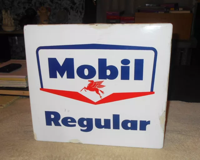 Vintage Mobil Gas Pump Metal Sign   ORIGINAL   Old Gas Station Advertising  READ