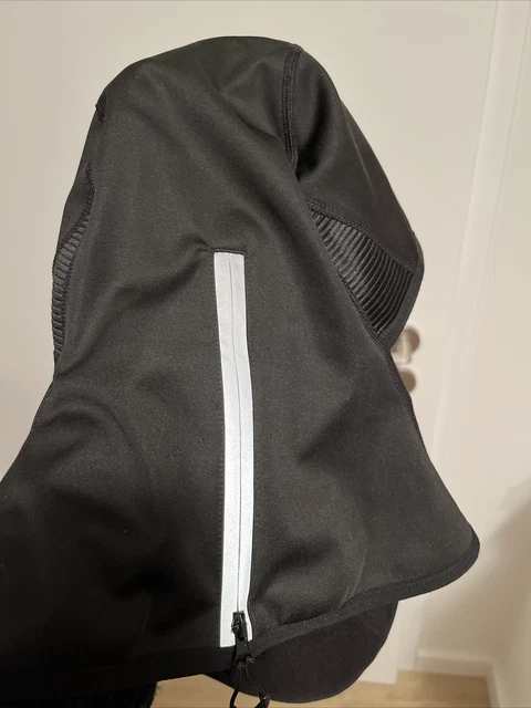 Motorrad Kopf Sturm Haube Schwarz mit Leuchstreifen, Halsansatz 2