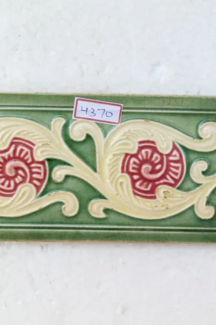 Japan antique art nouveau vintage majolica border tile c1900 Decorative NH4370 4