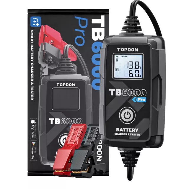 TOPDON TB6000 Pro Intelligentes Auto Batterietester Batterieladegerät 2-in-1 12V