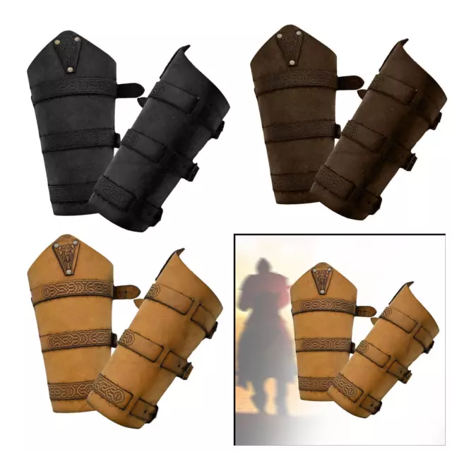 2x Medieval Arm Bracers Arm Guards for Themed Parties Festival
