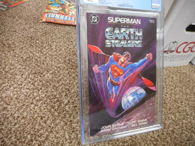 Superman The Earth Stealers nn 1 cgc 9.6 DC 1988 WHITE pgs NM MINT John Byrne 3