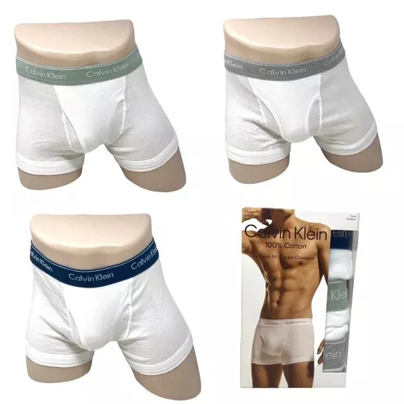 Calvin Klein Men’s Underwear 3 Pack Trunk White Cotton Classics NB4002948