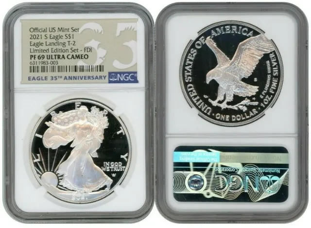 2021 S Silver American Eagle S$1 Landing T2 Limited Edition Ngc Pf69 Fdi Uc N7