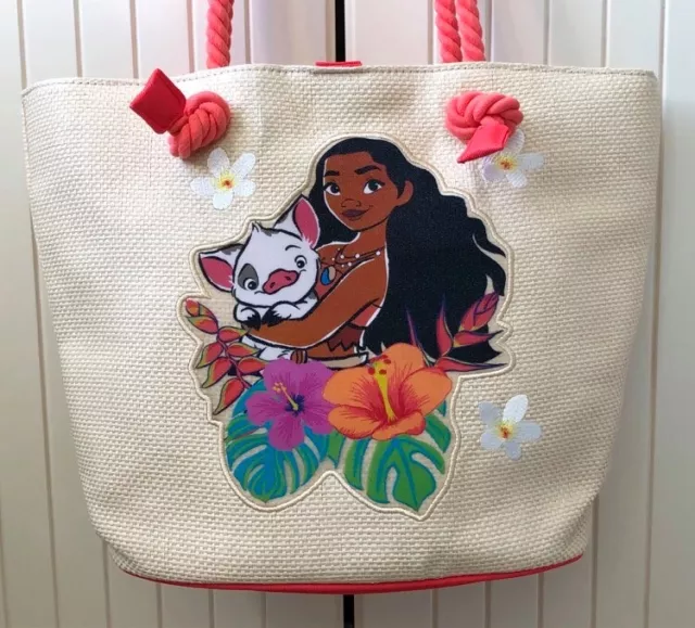 Disney Store Gorgeous Moana 🌺 Lined Woven Beach/Swim/Swimming Bag/Handbag/Tote 2