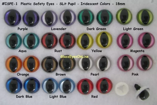 6 PAIR Plastic Safety Eyes Transparent Colors 14mm to 18mm Teddy