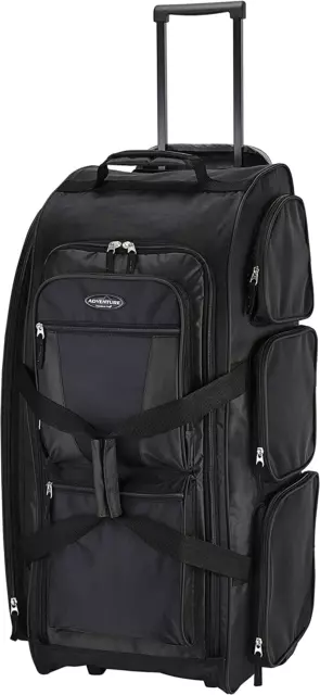 30 XL Rolling Wheel Tote Duffle Bag Travel Luggage Multi-Pocket Upright Black