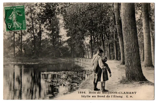 CPA 92 - Bois de MEUDON-CLAMART (Hauts de Seine) - Idylle au bord de l'Etng