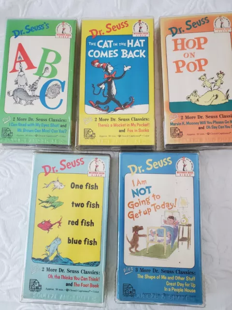 5 DR. SEUSS Beginner Book Video VHS - Hop on Pop ABC One Fish I Am Not ...