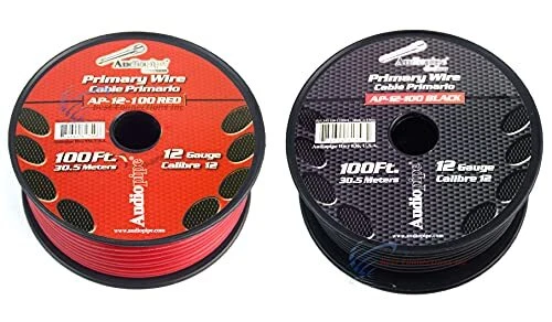 Audiopipe 12 Gauge Wire RED & Black Power Ground 100 FT Each Primary Stranded