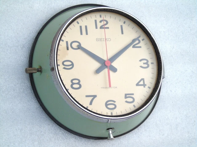 Selten Seiko Transistor Schiff Marine Quarz Wanduhr Seikosha Japan Deck Watch