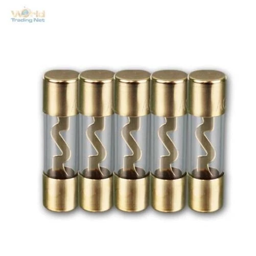 Fusibles Verre 50/60/70A Fusible Fin Sécurité Voiture Hifi Plaqué Or 5 Pièce Agu