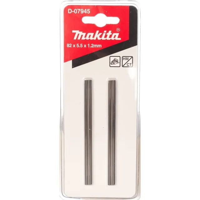 5 X Makita D-07945 TCT Reversible Planer Blade - 82mm - Pack of 2