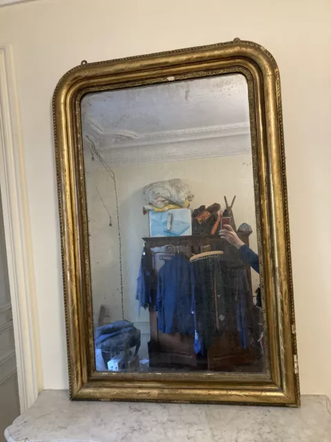 Ancien  Miroir Doré Louis Philippe 130x85 cm 3