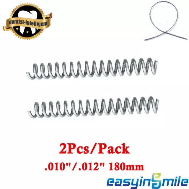 2Pcs Dental Orthodontic Niti Spring .010"/.012" 180mm Alloy Archwires Open Coil