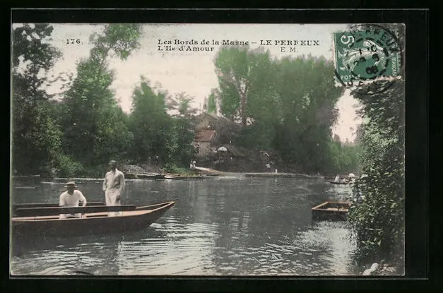 CPA Le Perreux, L'Ile d'Amour - Les Bords de la Marne 1908