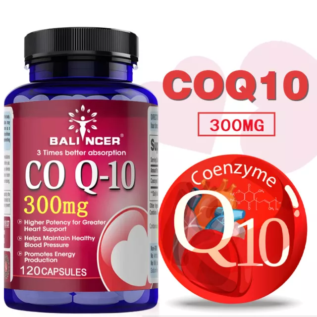 CoQ10 Coenzima Q10 Coenzima 300mg Cápsulas Soporte Corazón & Energía Producción