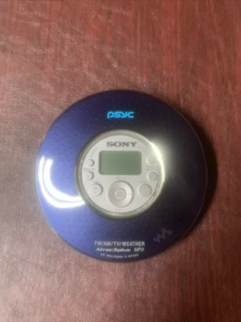 Sony PSYC, D-NF420 Atrac3Plus MP3 CD Walkman AM/FM/TV/Weather, Pre-owned, Blue.