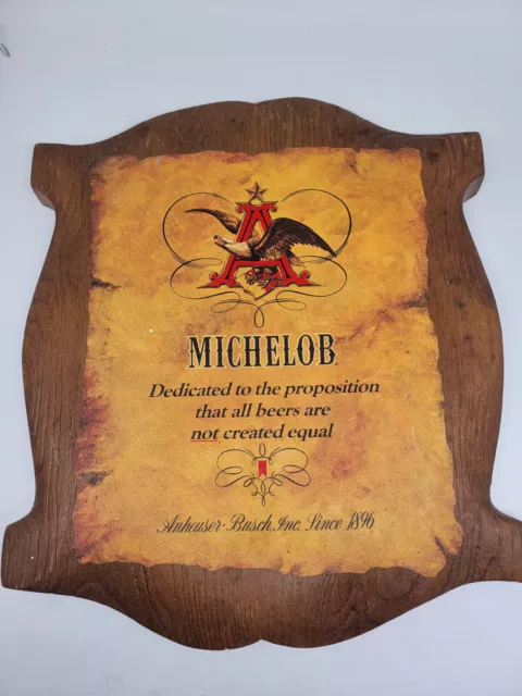 Michelob Faux Wood Beer Sign Man Cave Anheuser-Busch Rustic Vintage