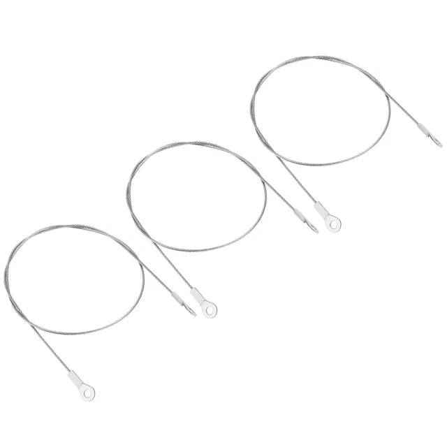 3Pcs 1.5mmx50cm Steel Security Cable 4mm ID Eyelets Ended Safety Wire Rope