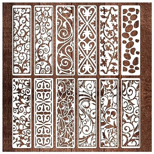 12 PIECES BORDER Stencils Painting Leaf Stencil Template Reusable