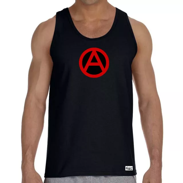 EAKS® Herren Tank Top "Anarcho-A" Muskelshirt Zeichen Symbol Anarchy Anarchie