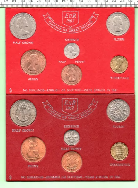 1967 Queen Elizabeth Ii Royal Mint Genuine Six Coin Year Set  (Cn-919)
