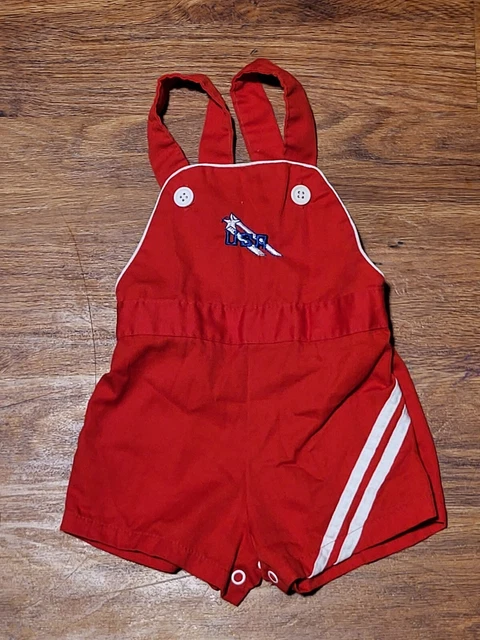 Vintage Stone Apparel USA Size 18 Red Romper