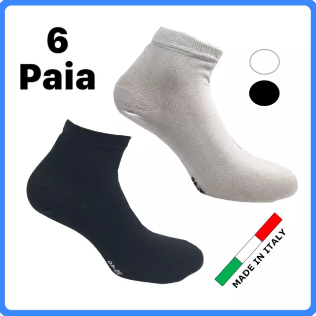 6 Paia Calze sportive sport uomo donna cotone FILO SCOZIA Calzini sportivi corte