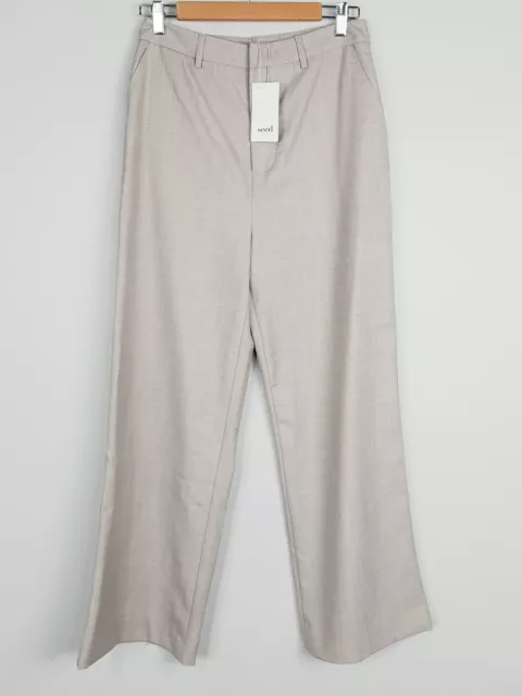 SEED HERITAGE Womens Size 10 Light Storm Wool Blend Pants Trouser NEW RRP$189.95