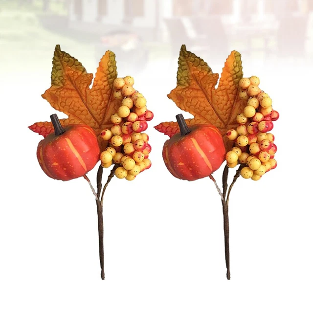 2 pz bacche del giorno del Ringraziamento decorazione raccolta festival bacche acero zucca decorazione S
