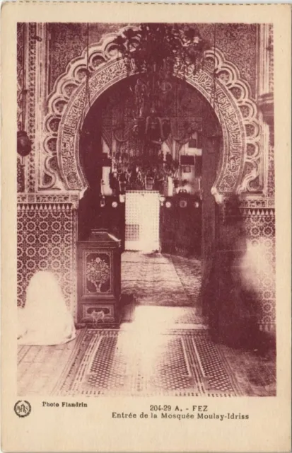 CPA AK MAROC FEZ Entrée de la Mosquée MOULAY-IDRISS Flandrin (37801)